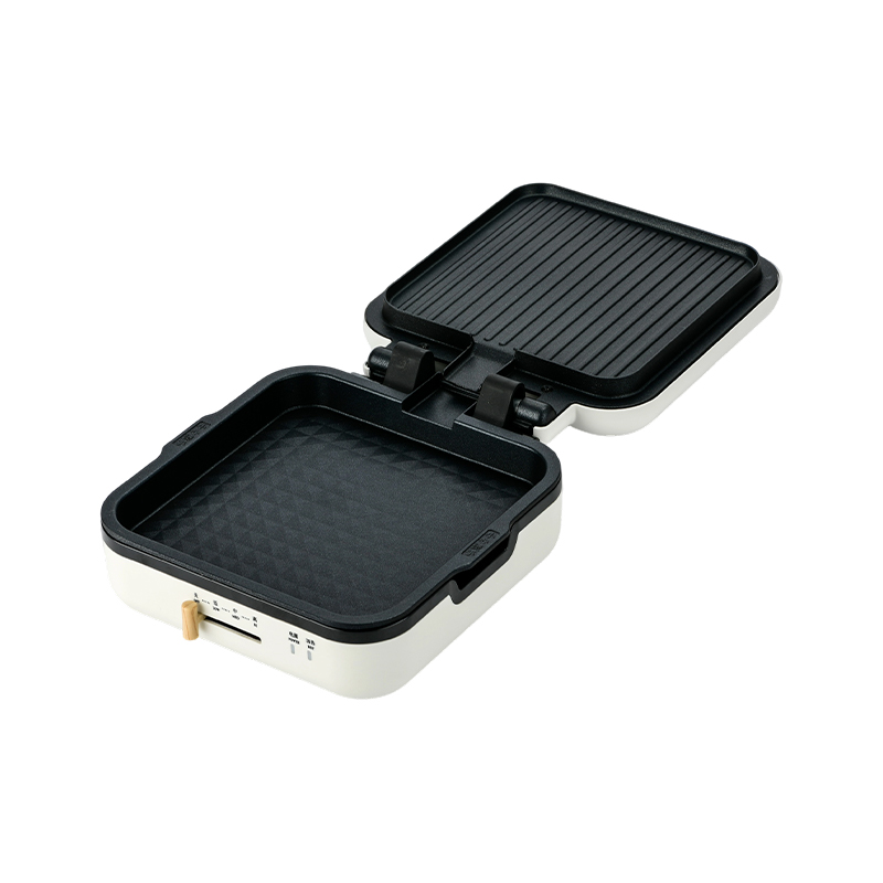 BJX-S017 24x24cm Izgaralı Izgara Tavası (Sıcaklık Kontrol + Ahşap Damar Saplı)