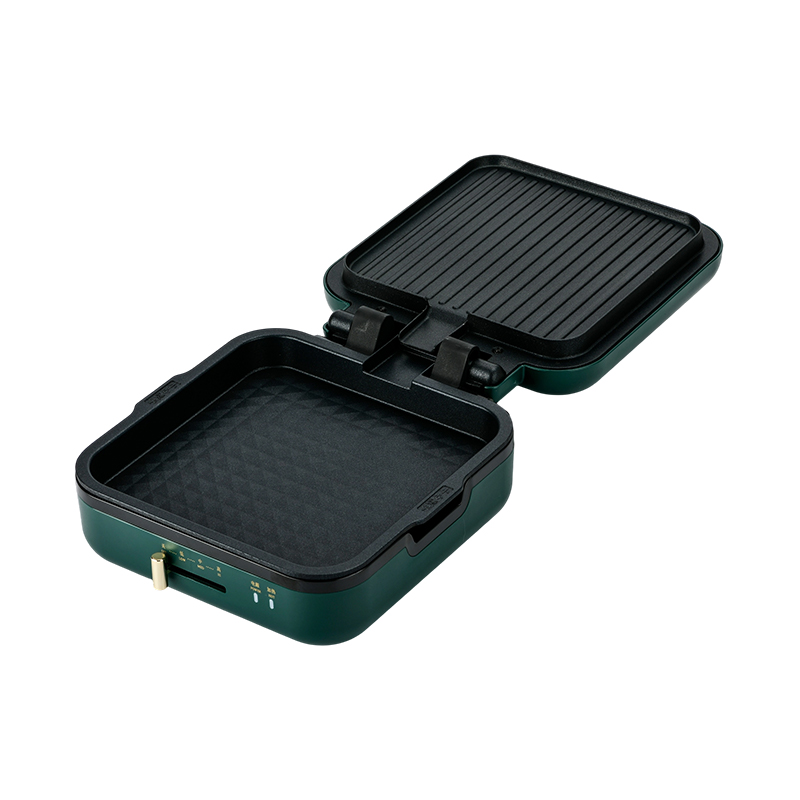 BJX-S017 24x24cm Izgaralı Izgara Tavası (Sıcaklık Kontrol + Ahşap Damar Saplı)