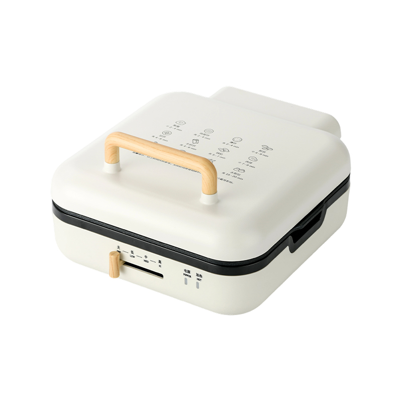 BJX-S017 24x24cm Izgaralı Izgara Tavası (Sıcaklık Kontrol + Ahşap Damar Saplı)
