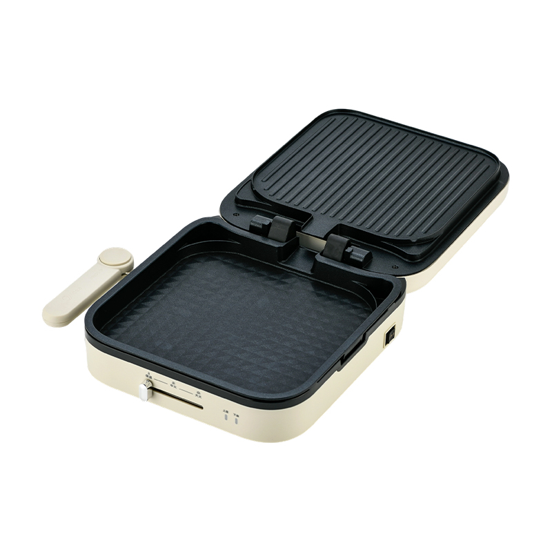 BJX-S023 28x28cm Büyük Tabak Sıcaklık Kontrollü Panini ve Izgara Makinesi